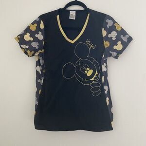 Disney‎ Mickey Mouse Scrub Top Stitched Size Small